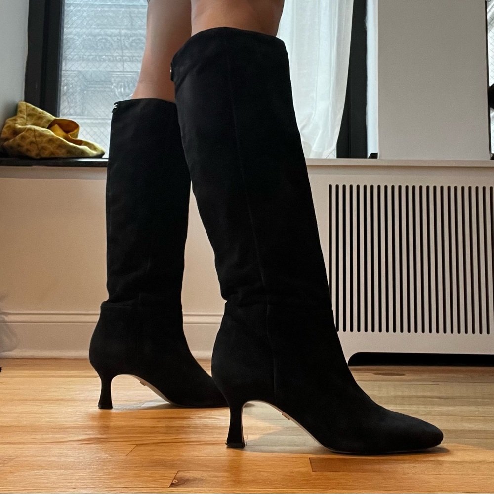 LEIGH BOOTS FROM SAM EDELMAN IN BLACK SUEDE